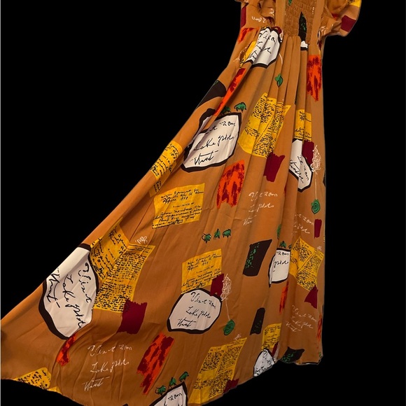 3/$13 Maxi dress w/ruffle sleeve w/elastic, has stretch in back - Picture 3 of 4